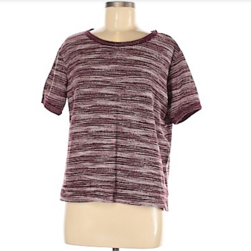 AB STUDIO STRIPED SCOOP NECK SWEATER W/ CAMISOLE